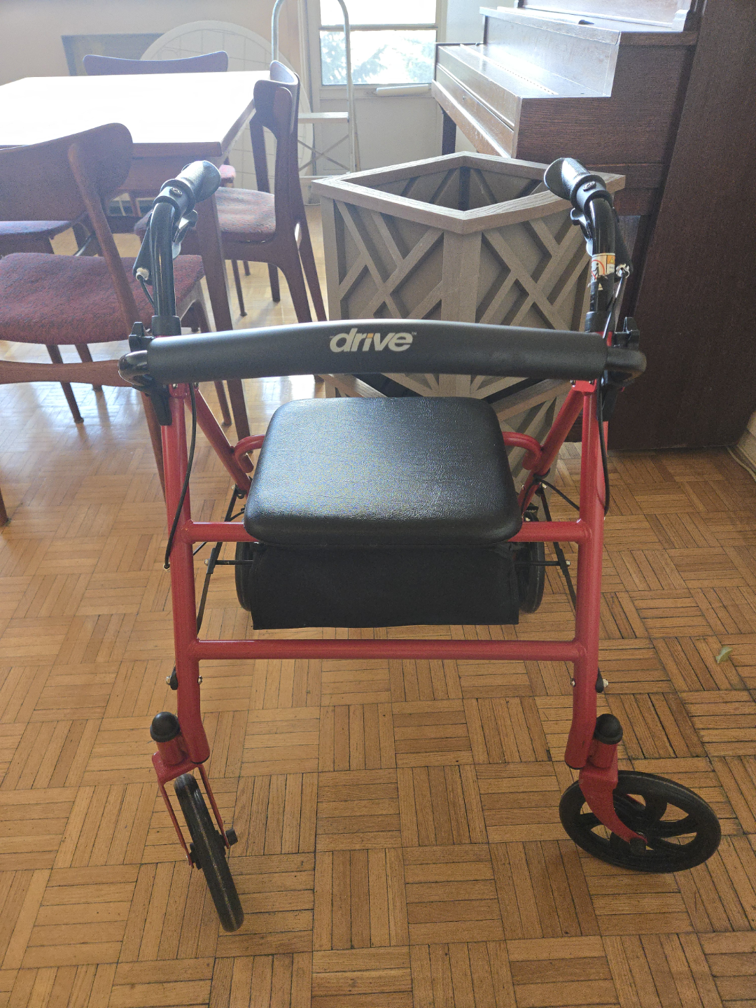 Red Drive Medical Rollator Walker with Seat - photo 2