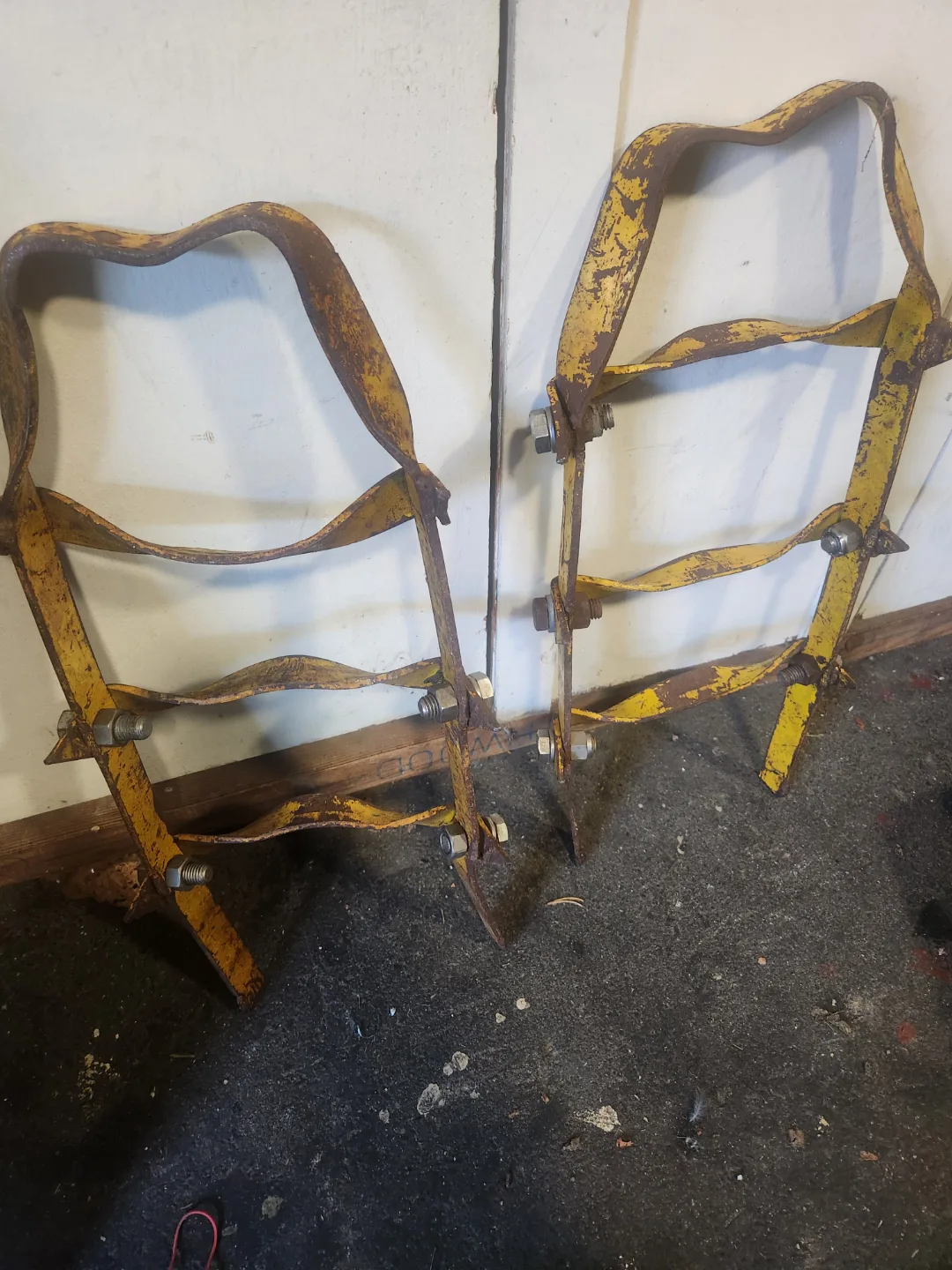 Pair of Vintage Metal Log Carriers image indicator(2)