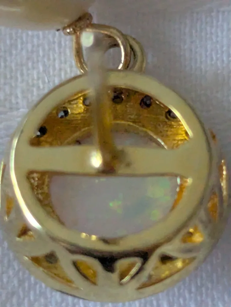 Elegant Pearl and Opal Drop Earrings image indicator(4)