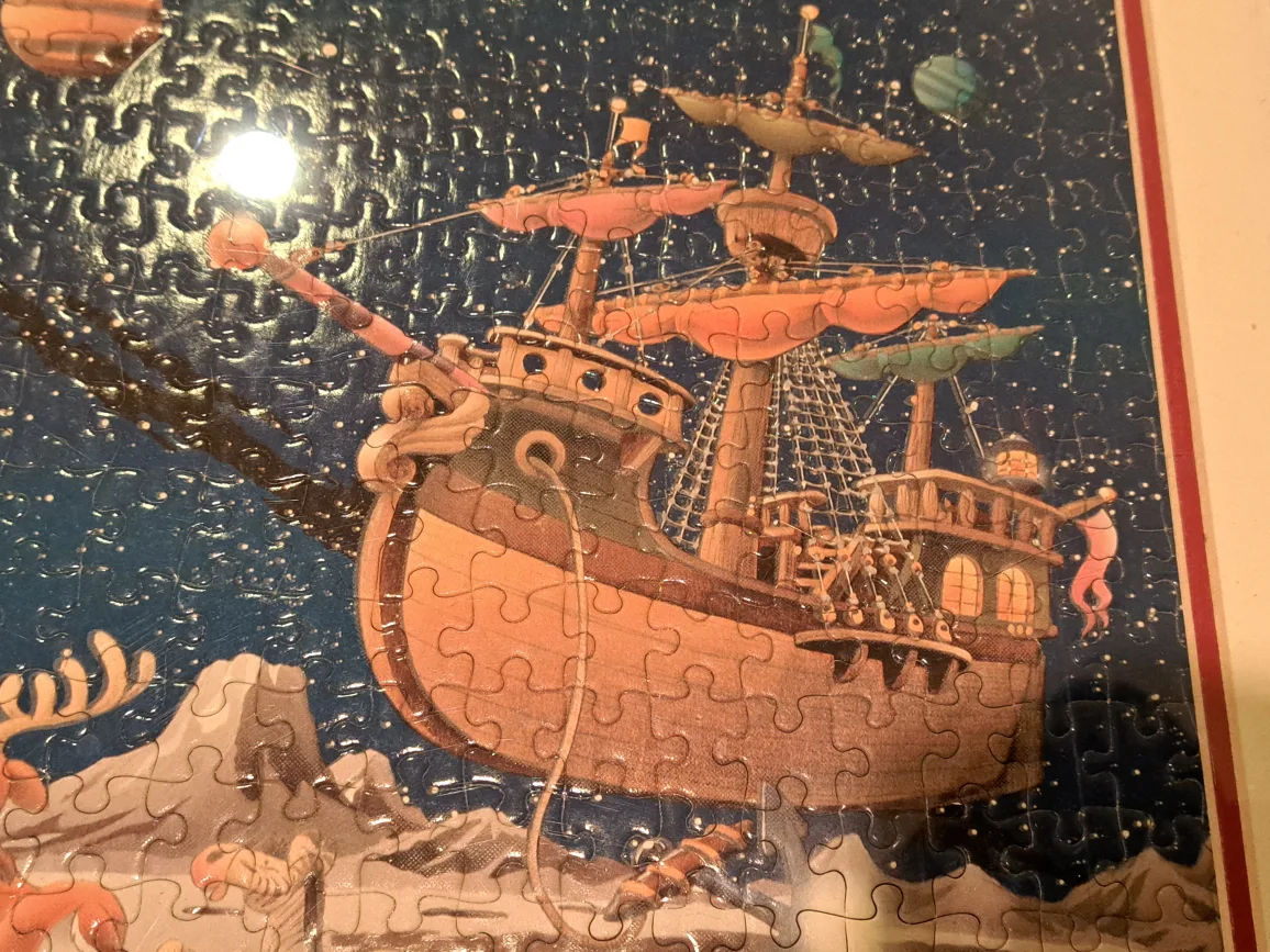 32.5"x23.5" Vintage Framed Space-Themed Jigsaw Puzzle image indicator(2)