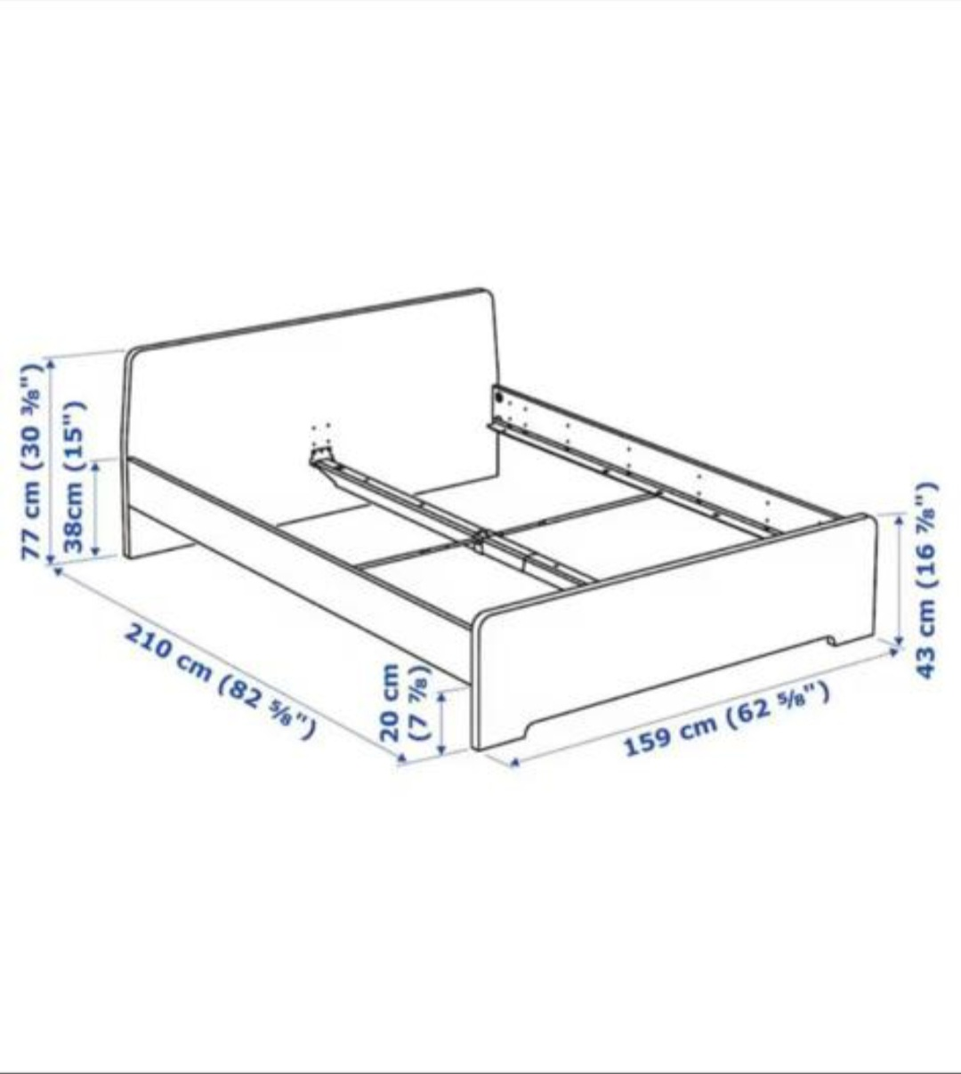 IKEA MALM Queen bed frame (black-brown) - photo 2