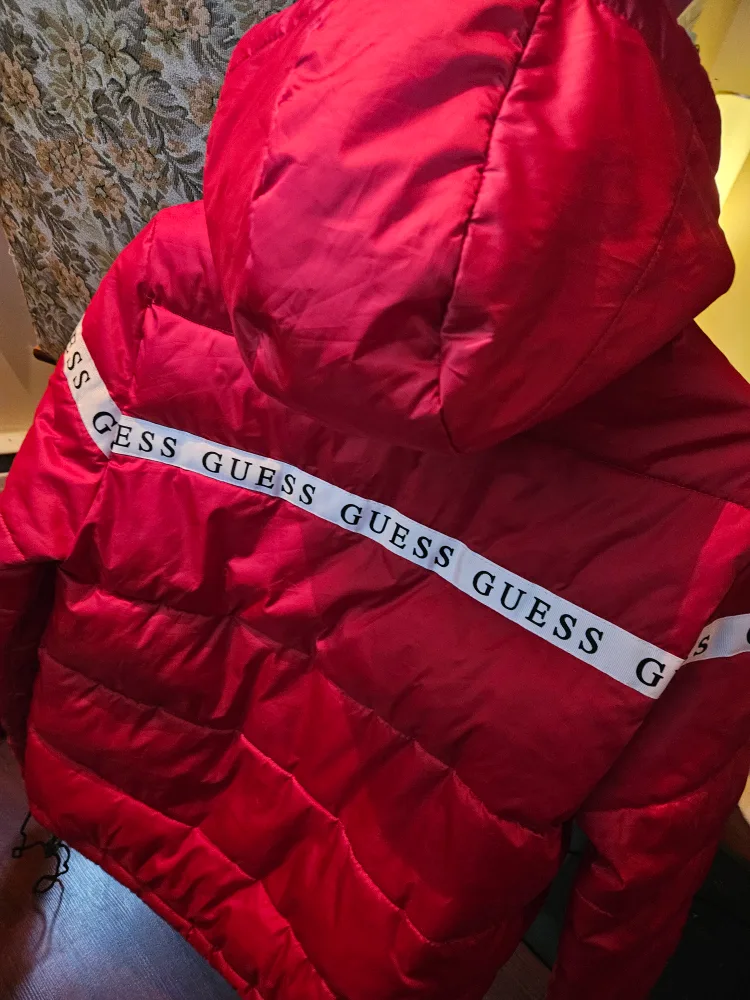 Red Guess Puffer Jacket Size Small image indicator(2)