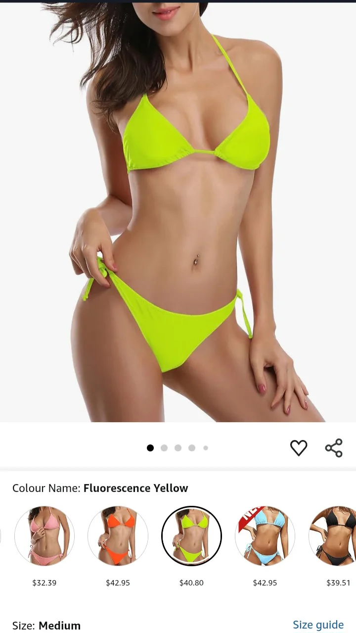 NEW!   Neon Yellow Bikini - Size Medium image indicator(2)