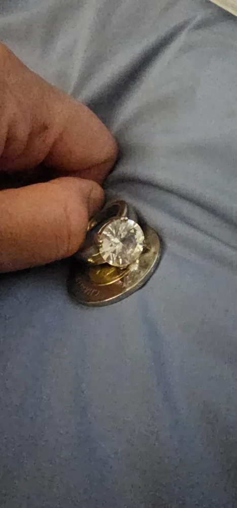 💚sterling silver 9.25 Large Solitaire Ring. image indicator(4)