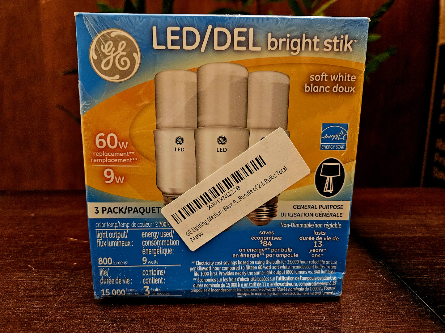 6 GE LED Bright Stik Soft White Light Bulbs