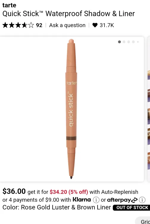 Tarte Eye Shadow & Liner image indicator(4)