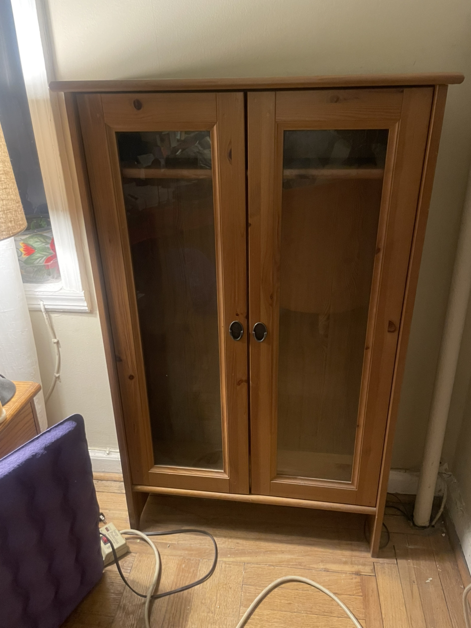 Wood Elegant Display Cabinet with Two Glass Doors and 6 Shelves - photo 4