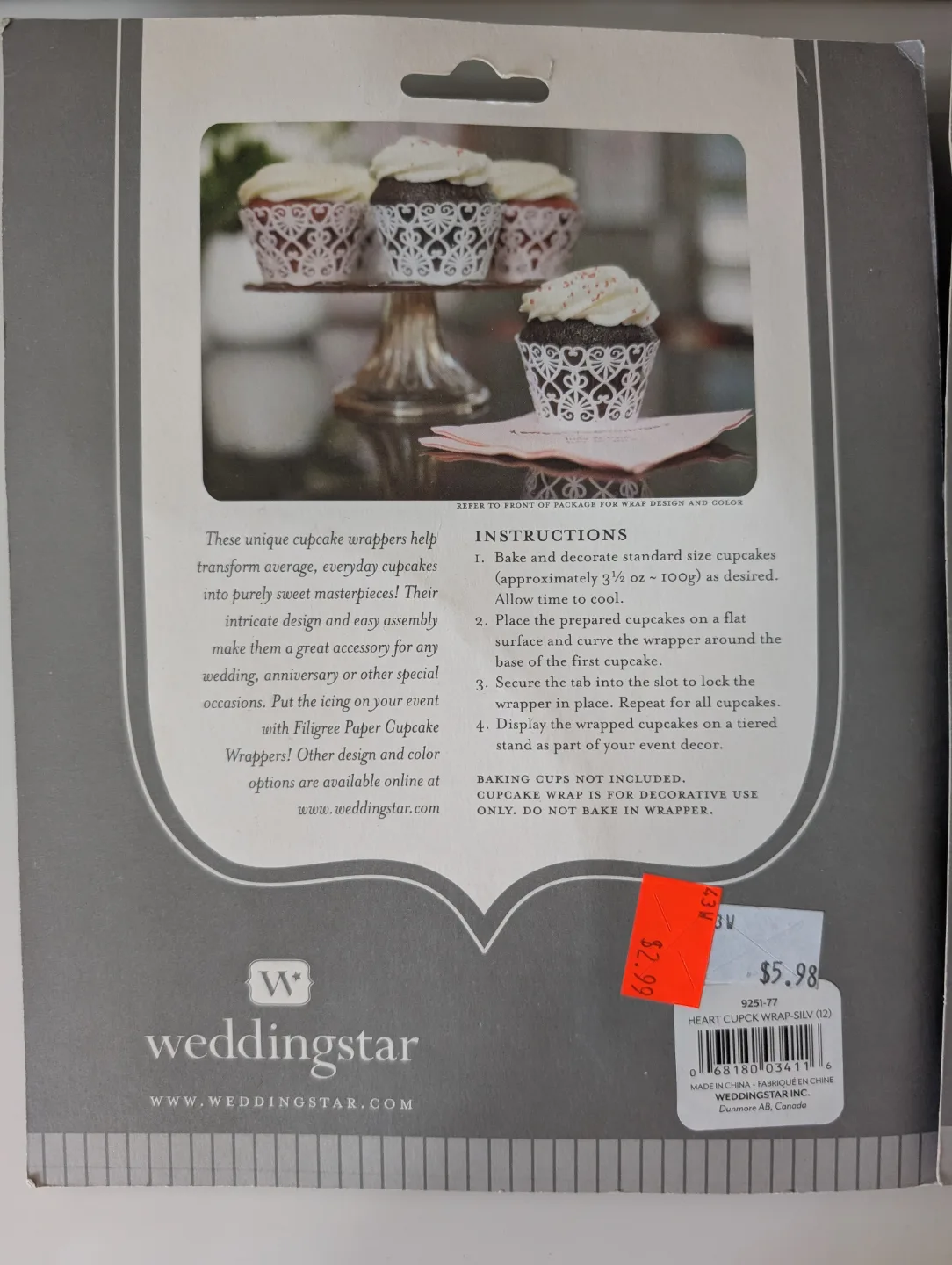 🧁Brand New Weddingstar Filigree Cupcake Wrappers image indicator(3)