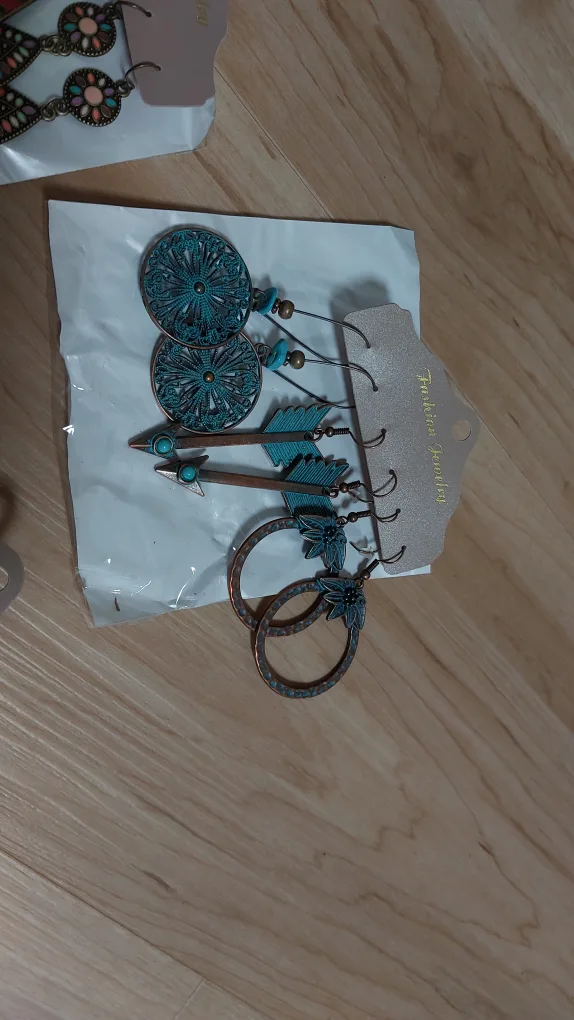 BRAND NEW Boho statement earrings 3 pairs/6pcs 💚 image indicator(4)