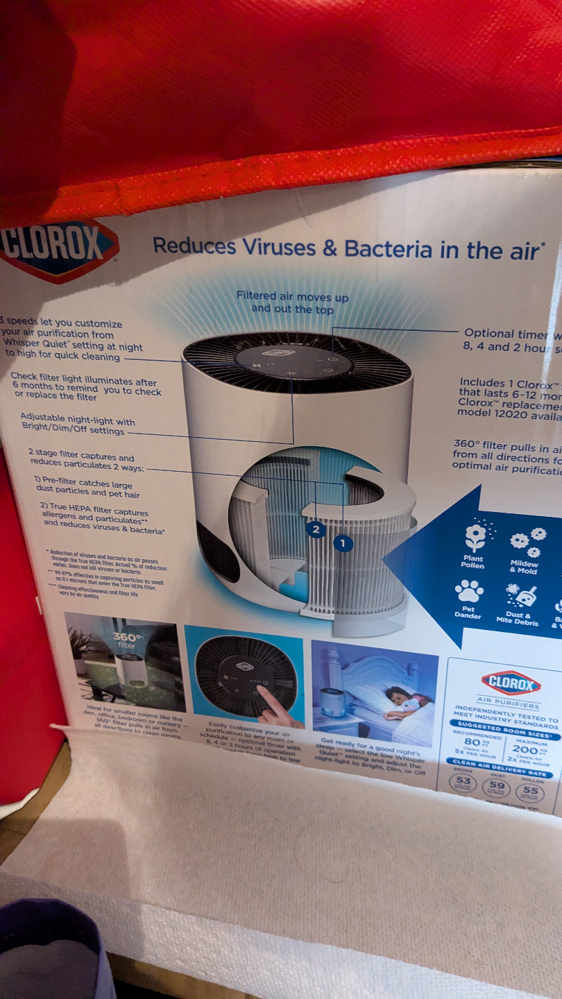 Clorox True HEPA Tabletop Air Purifier - photo 2