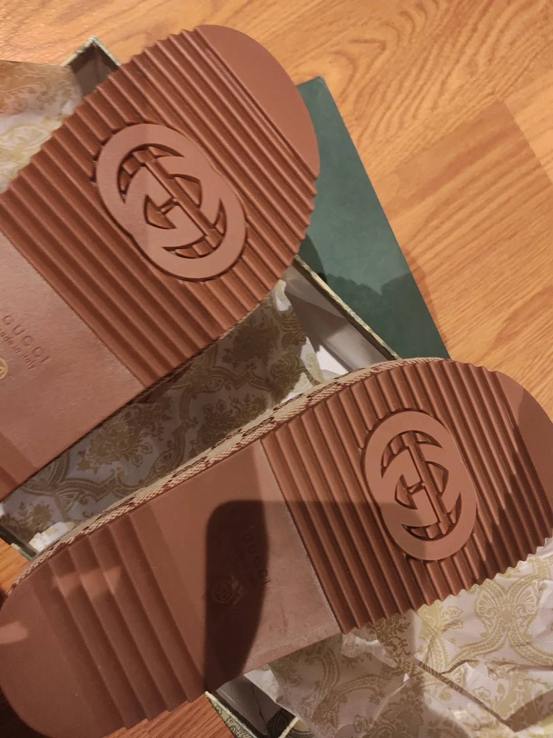 Gucci Slides - Brown and Beige GG Pattern image indicator(7)