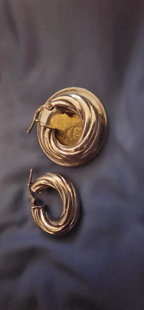 💚sterling Silver  9.25 Hooped Earrings image indicator(3)