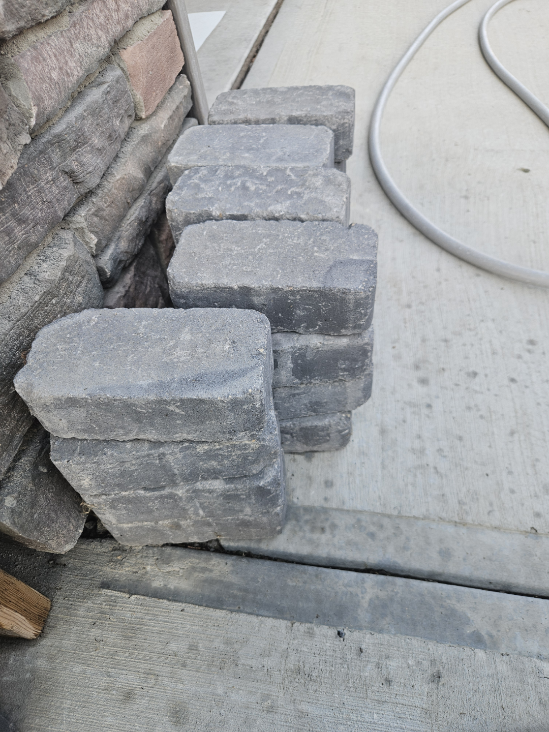 Unused grey paving stones
