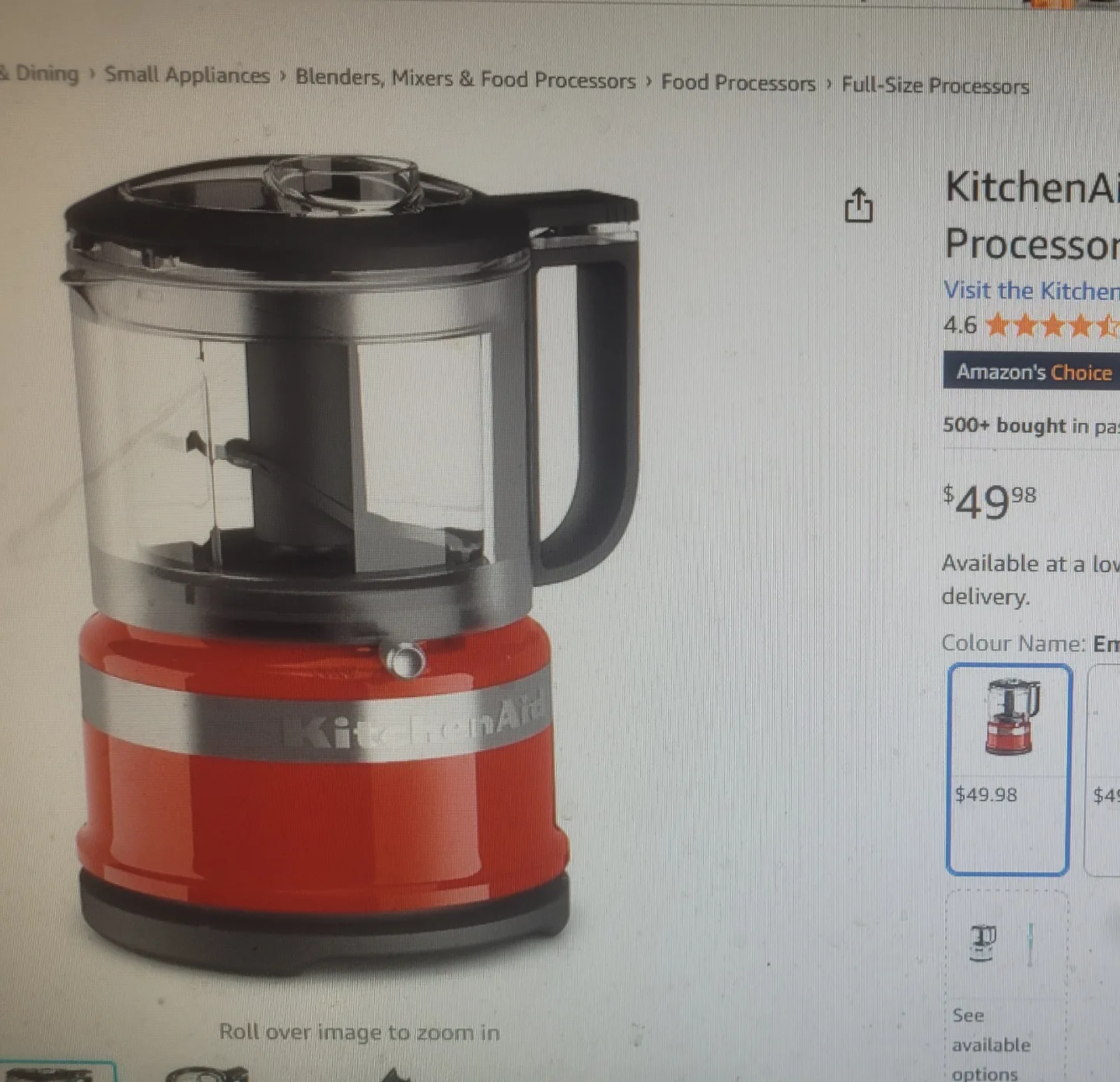 KitchenAid Mini Food Processor - Red image indicator(4)