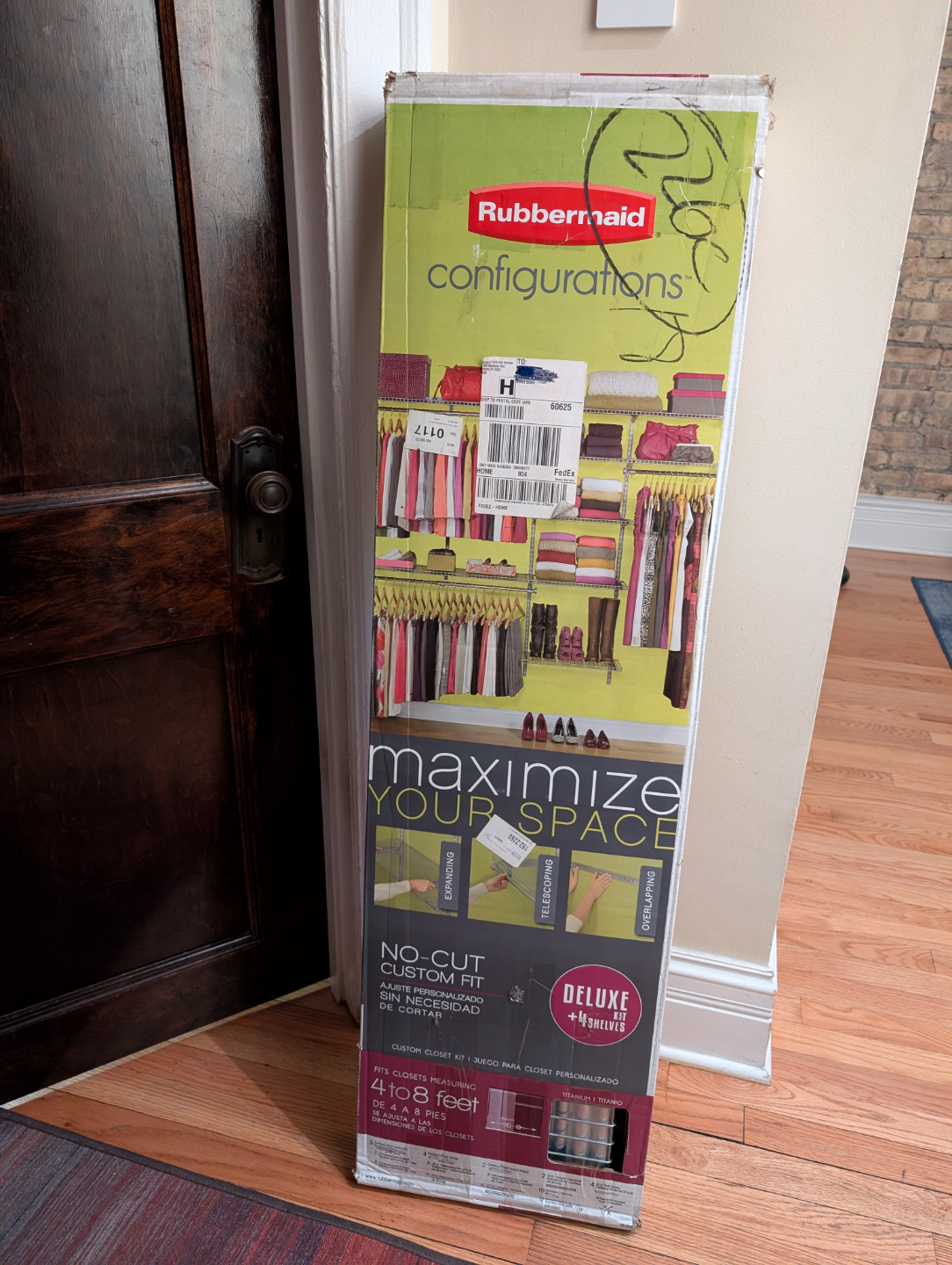 BRAND NEW Adjustable Closet Kit: 4-8 feet 💚