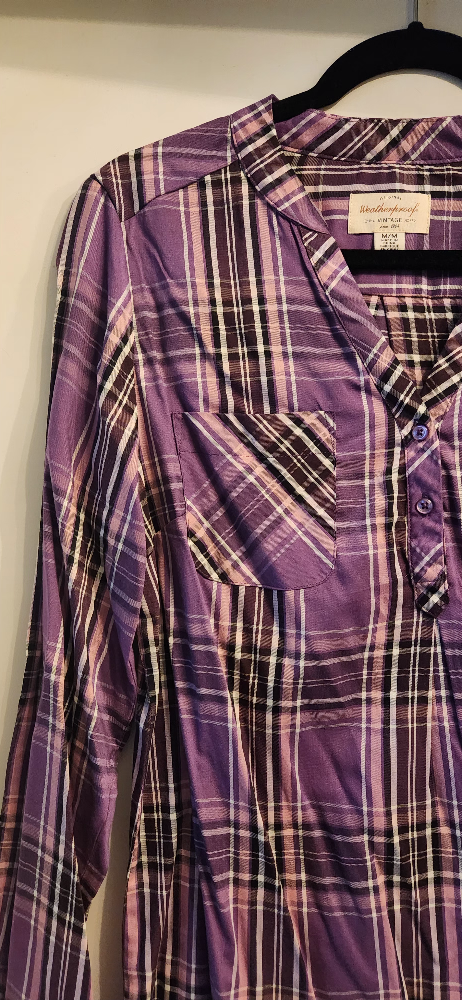 Women's Purple Plaid Blouse - photo 2