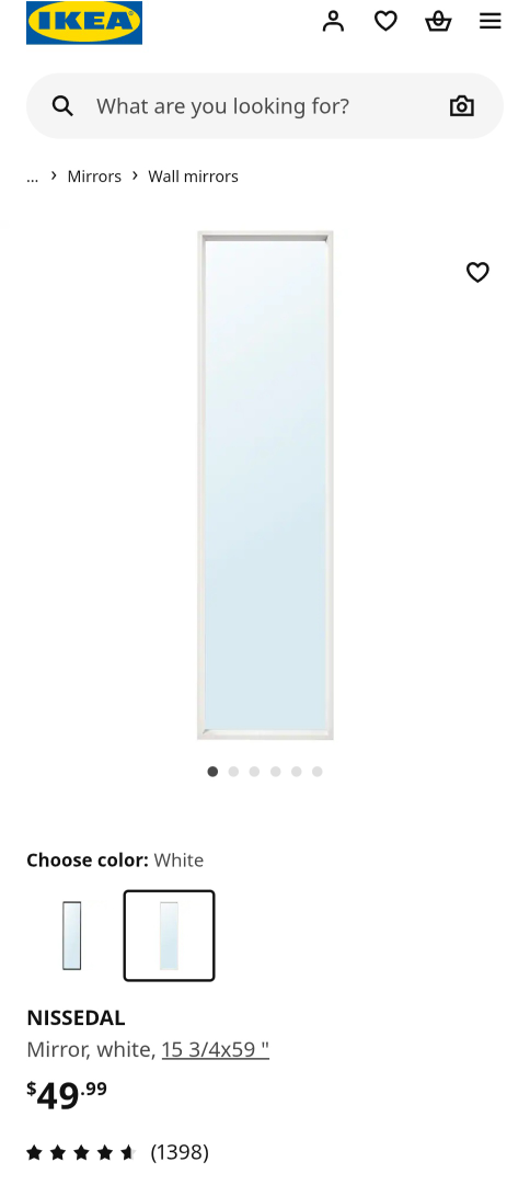 💚 Full Length White Mirror