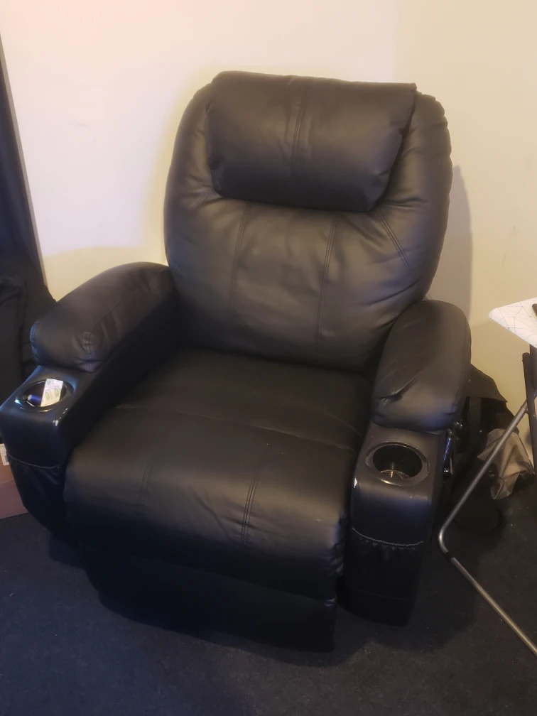 Black Recliner Chair with Cup Holders - photo 2