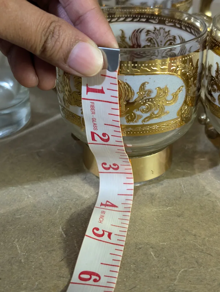 Vintage Gold & Glass Drink Set - Pitcher & 6 Cups image indicator(7)