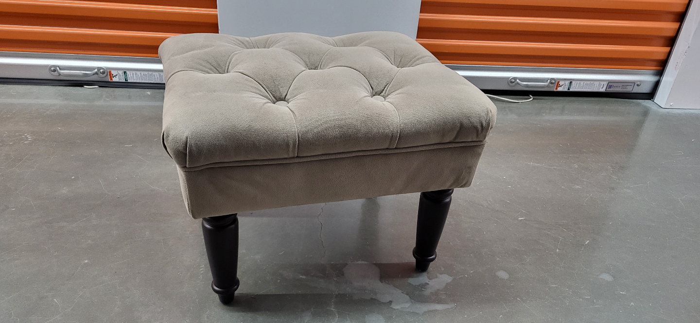 Three Stools: Side Table, Upholstered Stool, Tufted Stool