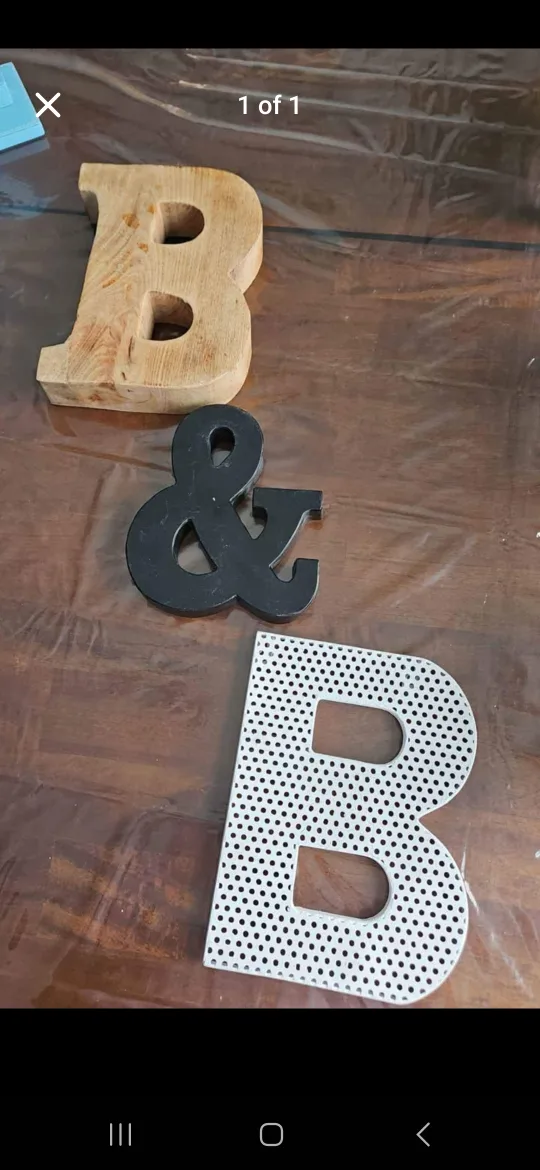 Wooden & Metal Letters - B & ampersand thumbnail