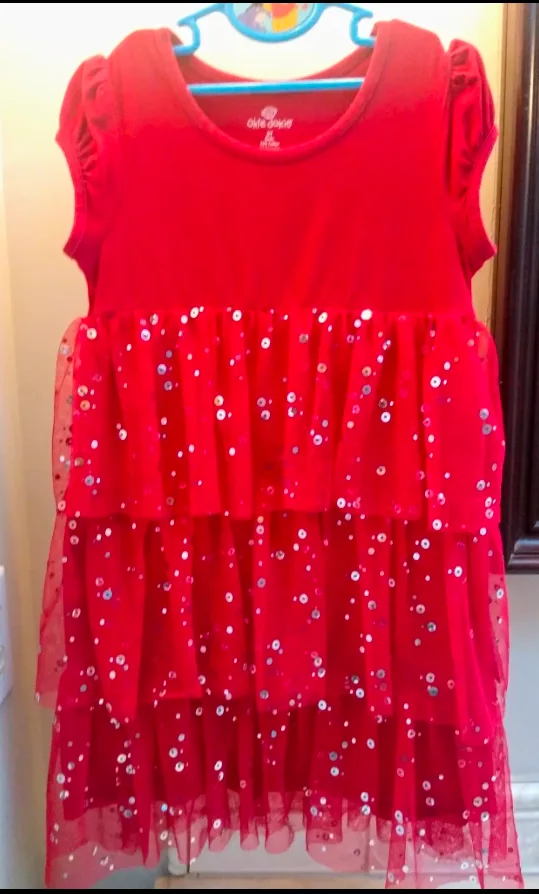 Girl's Sparkling Red Dress image indicator(2)