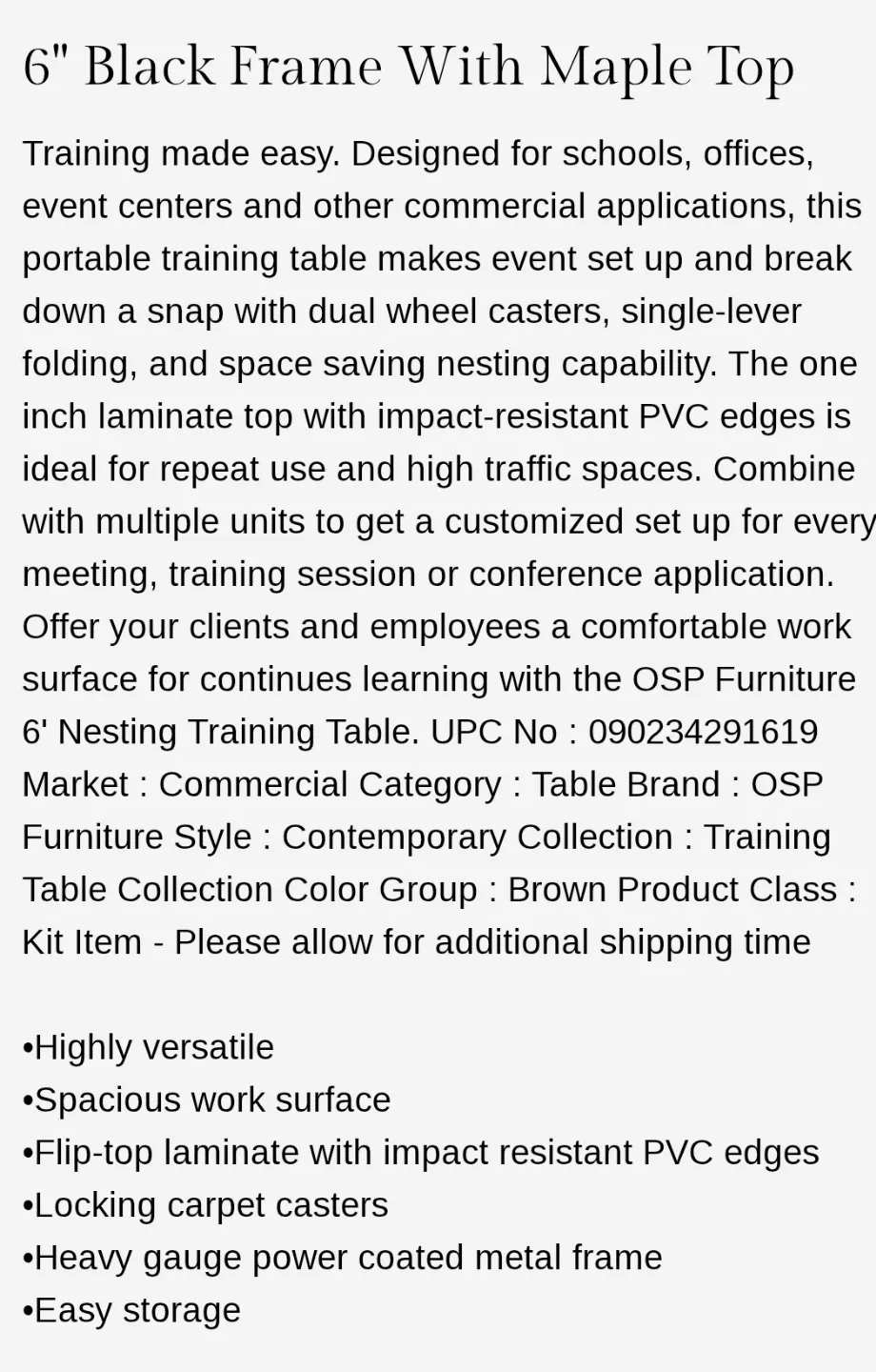 Brand New (OSP) 5' Nesting Table-Espresso Top image indicator(2)