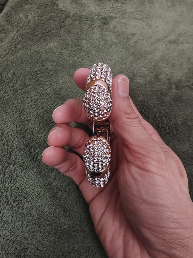 Rose Gold Crystal Cuff Bracelet - photo 2