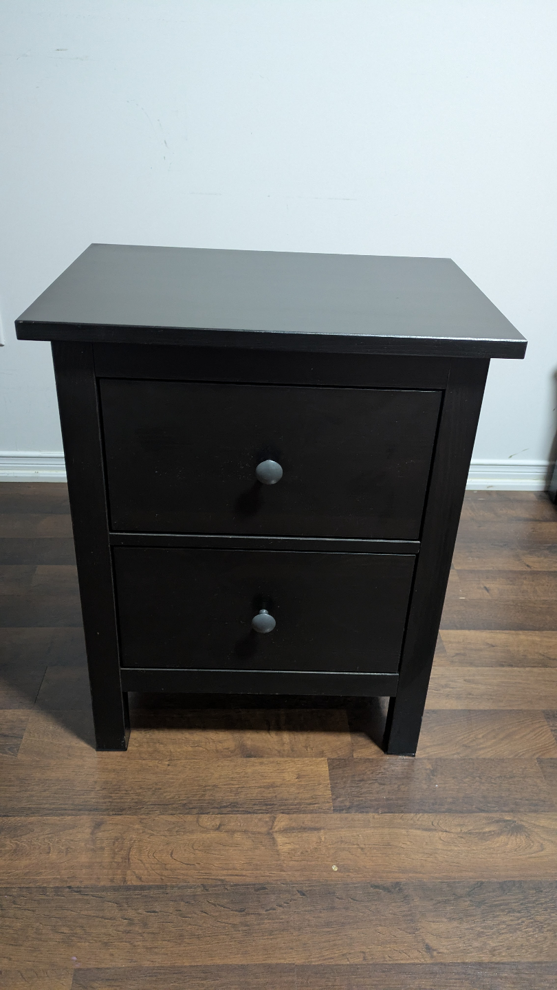 IKEA HEMNES Two-Drawer Nightstand - Black-Brown