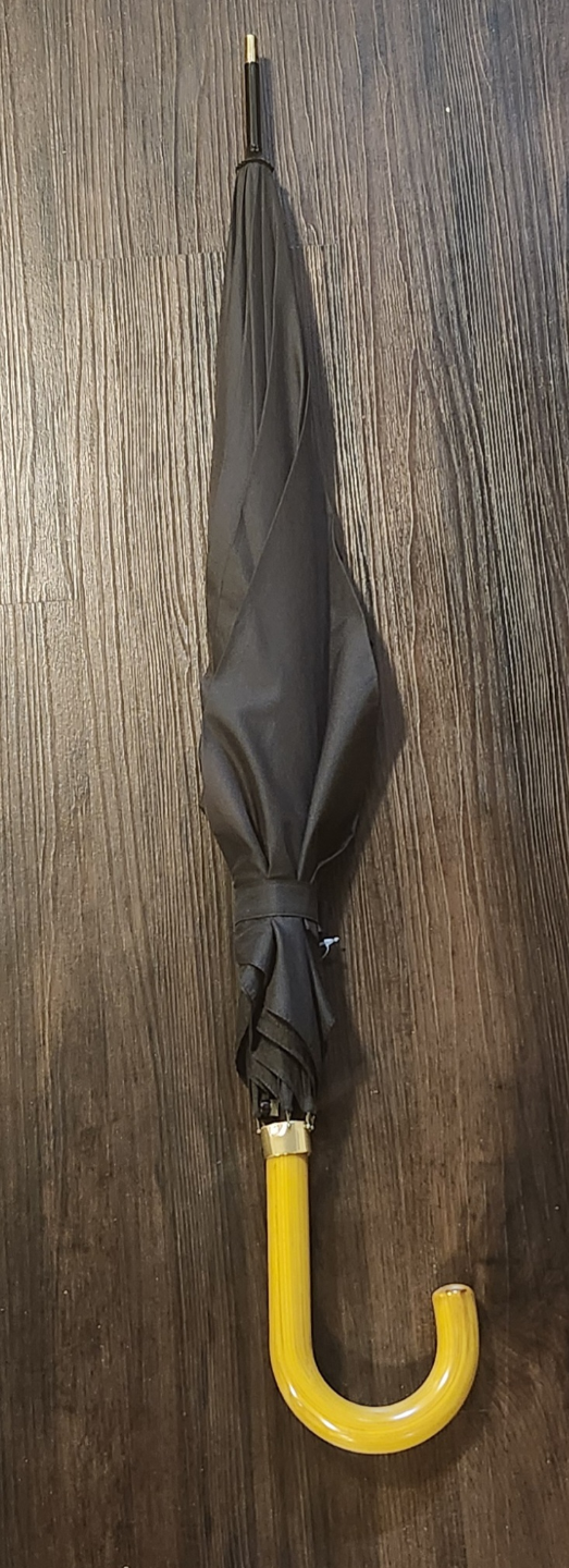 Black Umbrella with Yellow Handle