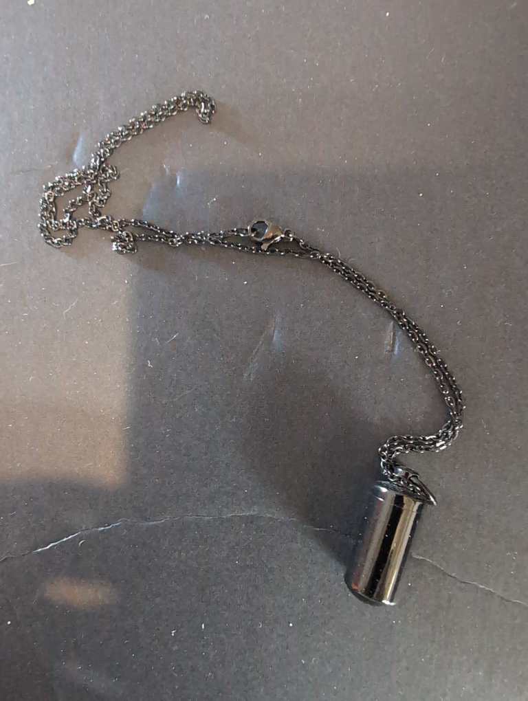 Black Cylinder Urn Necklace (Cremation ash Necklace) - photo 2