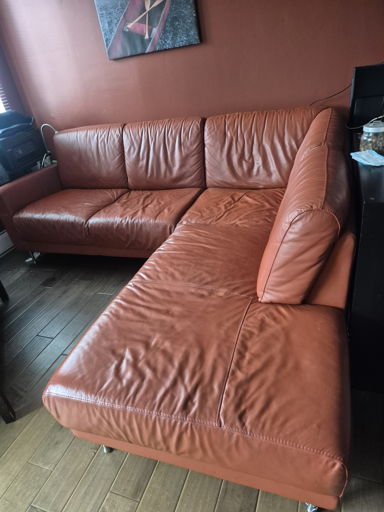 💚IKEA HAMRA L- shape leather sofa