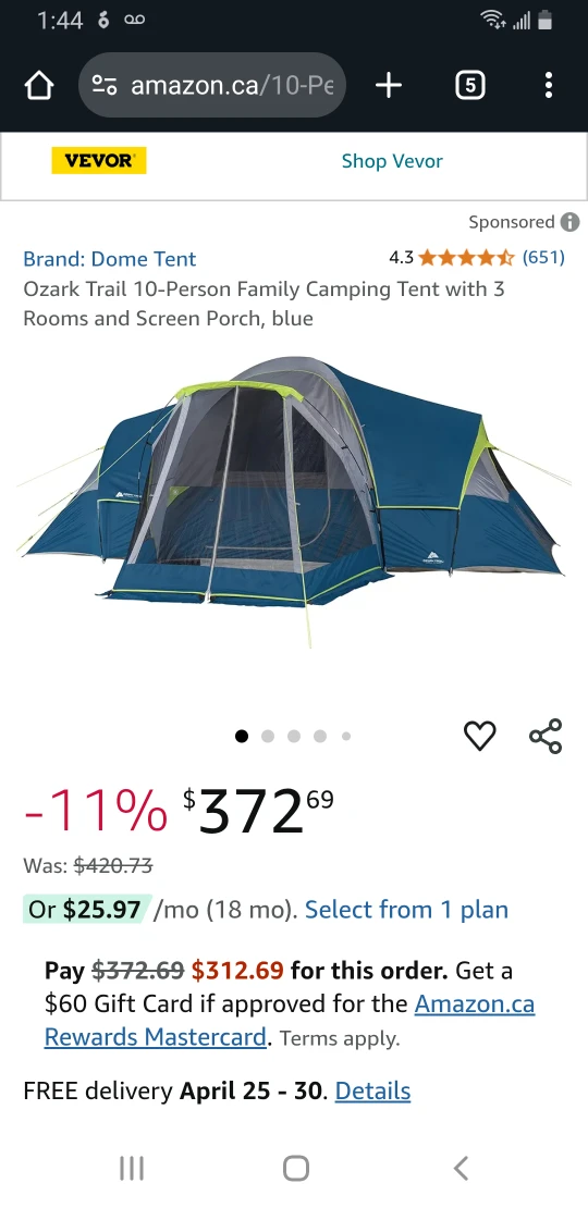 10-Person Modified Dome Tent with Screen Porch - photo 3