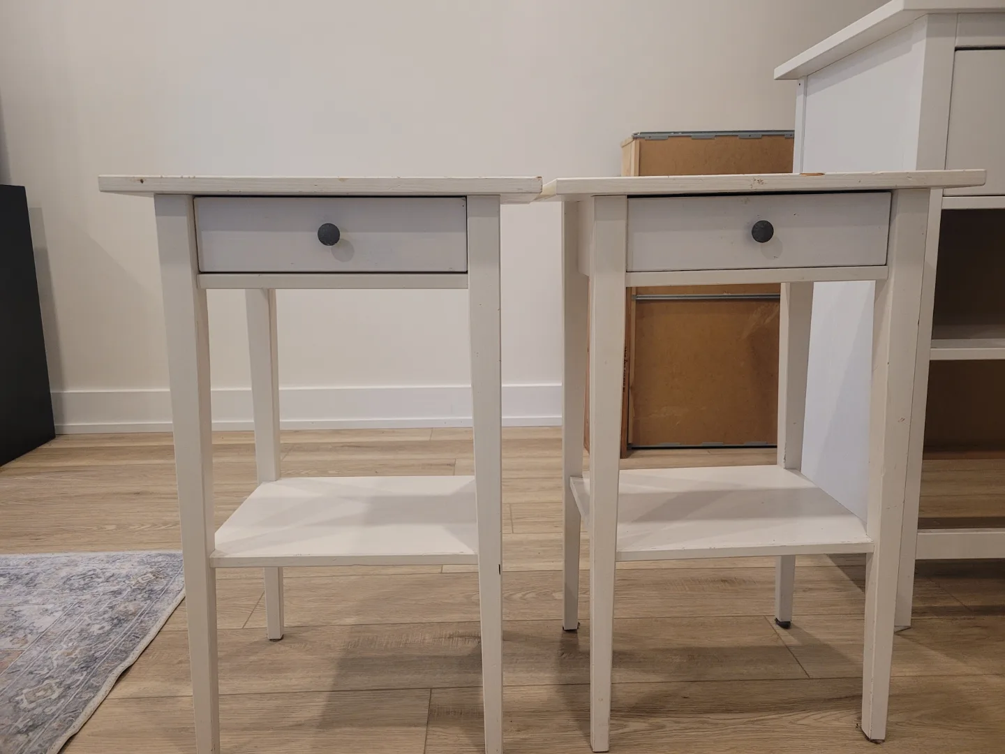Pair of White IKEA Nightstands