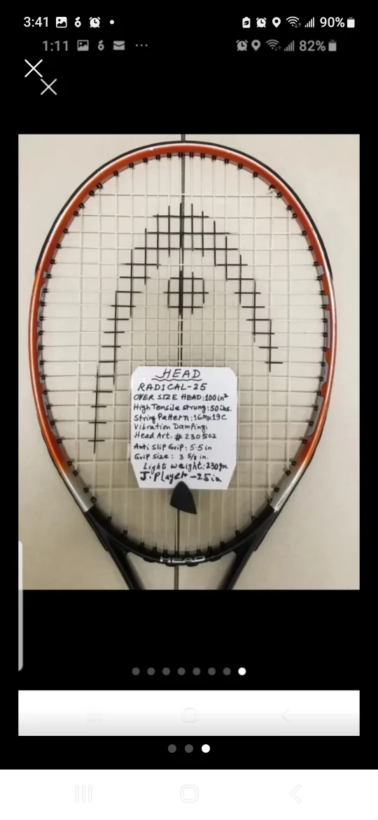 Tennis Rackets. Wilson,Head,Atomica, Adult 27"&Junior 25" image indicator(3)