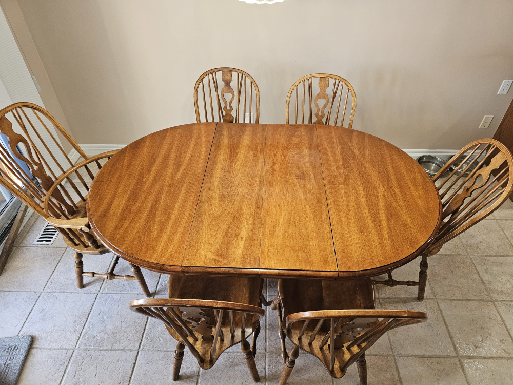Wood Dining Table and Six Chairs Set - photo 2