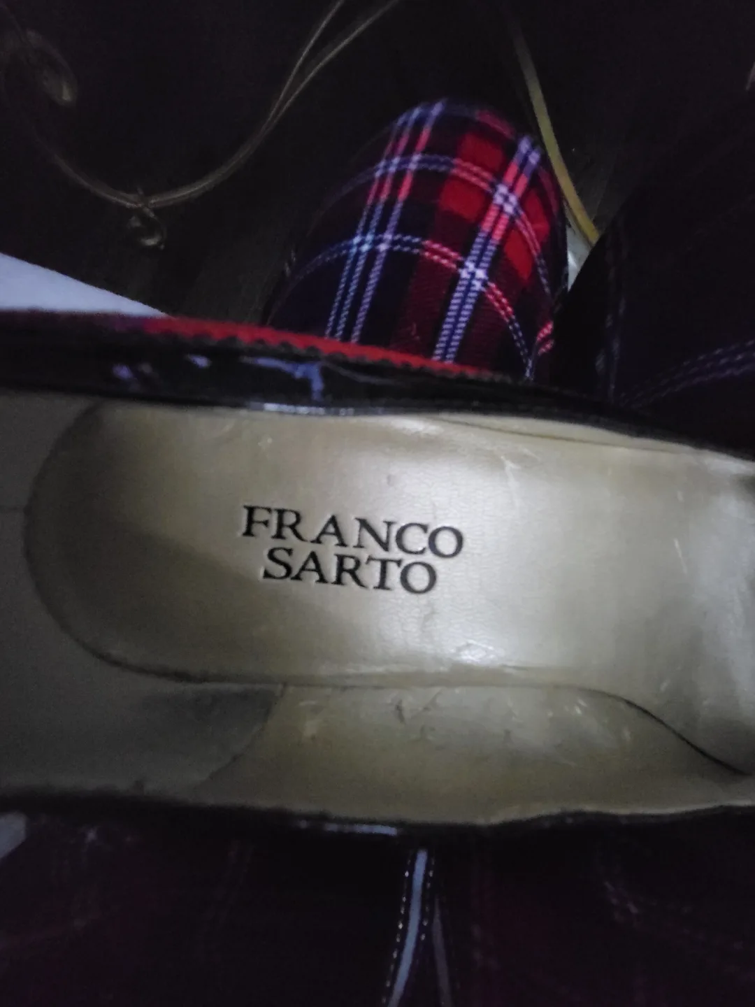 Franco Sarto Women's Red Plaid Heels image indicator(2)