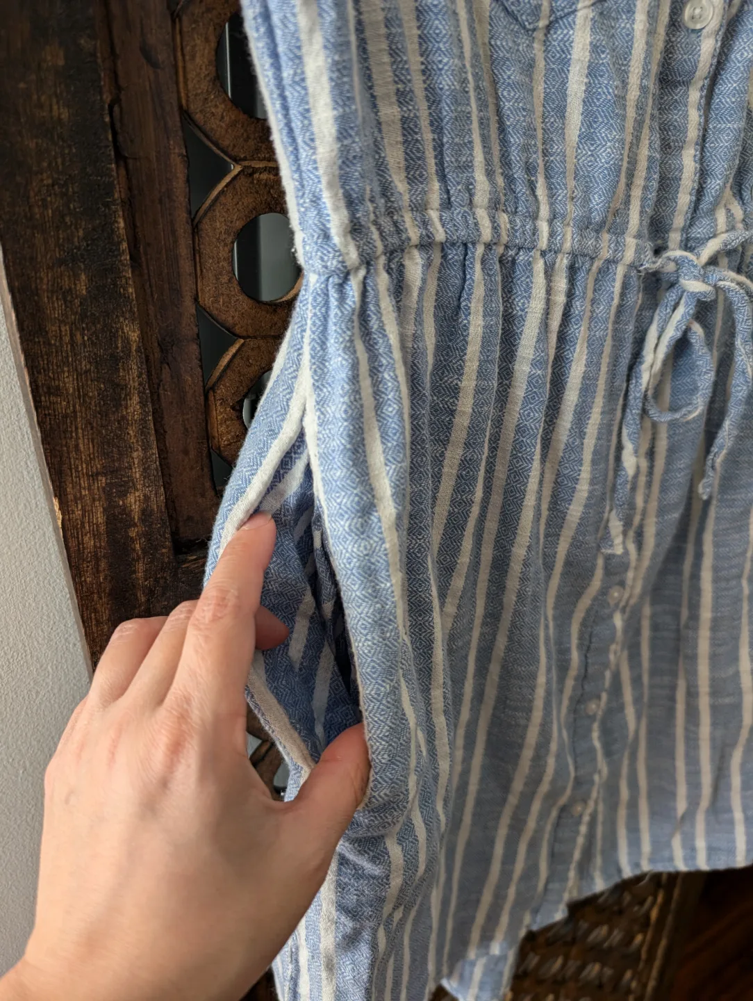 Blue & White Button-Down Dress image indicator(3)