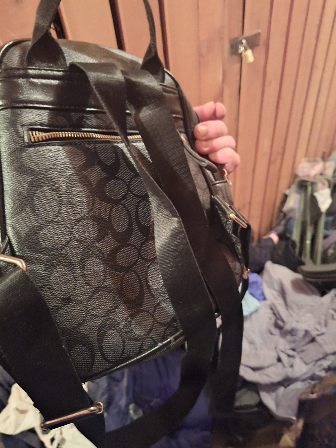 Mini Black Coach-Style Backpack - photo 2