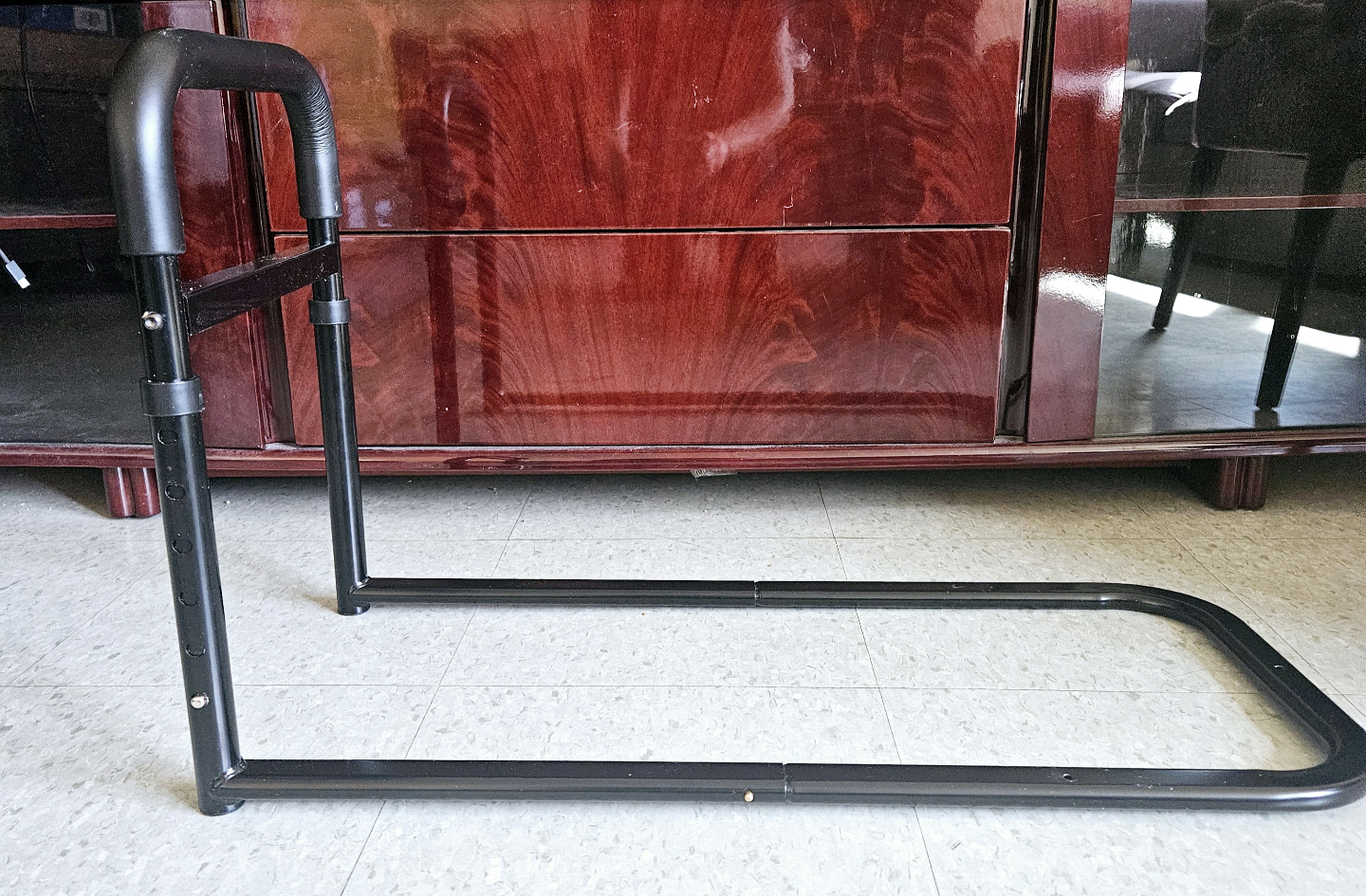 Adjustable Black Metal Bed Assist Handle - photo 2