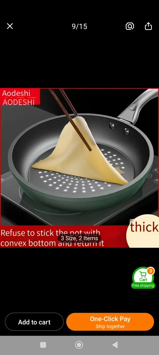 Brand New with box  Aodeshi  Non-Stick Frying Pan 28cm with lid image indicator(3)