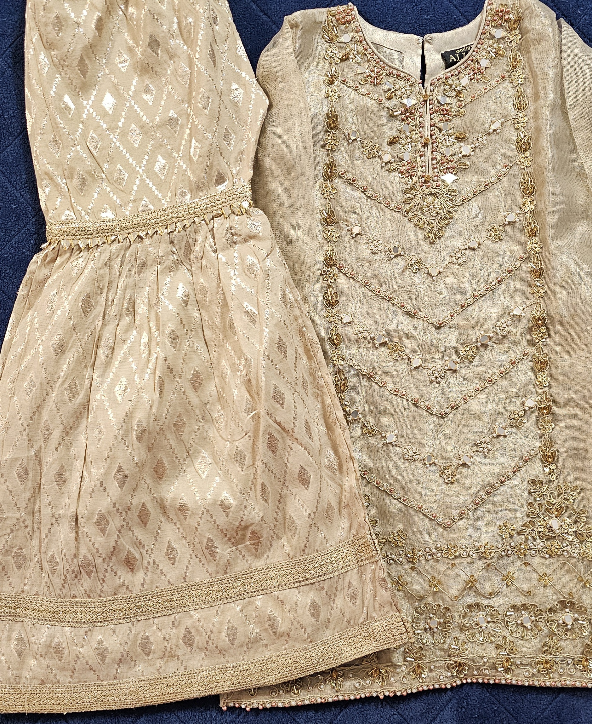 Girls' Gold Embroidered Three-Piece garara outfit - photo 3