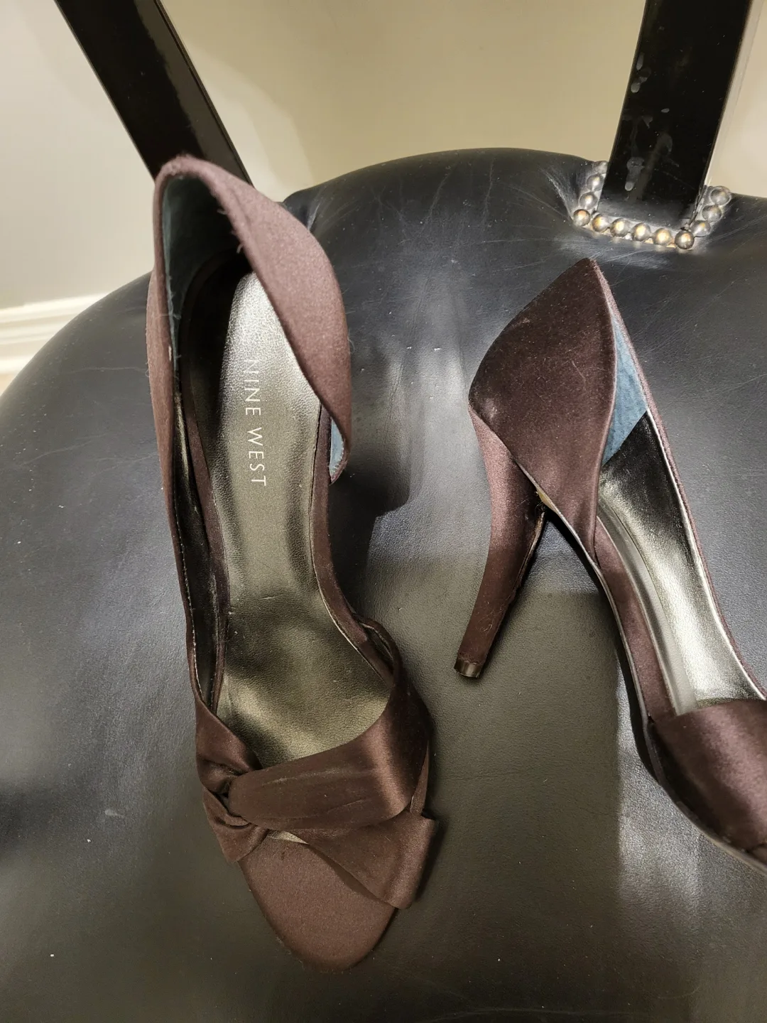 Nine West Brown Satin Heels image indicator(3)