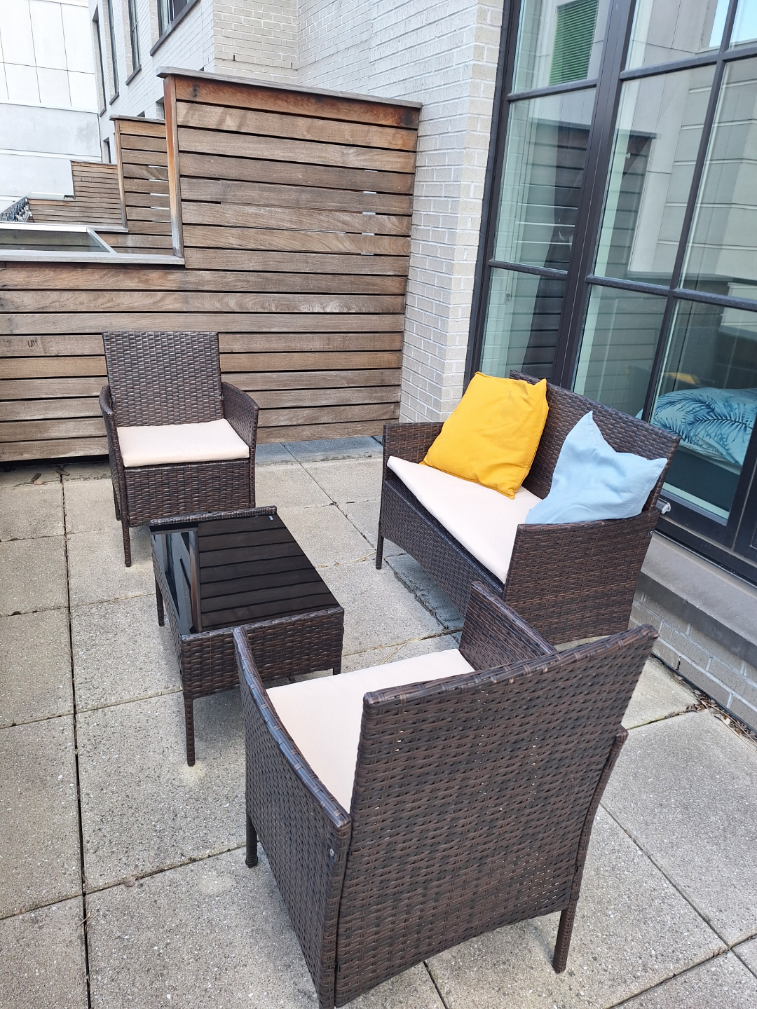 4-Piece Patio Conversation Set with Coffee Table