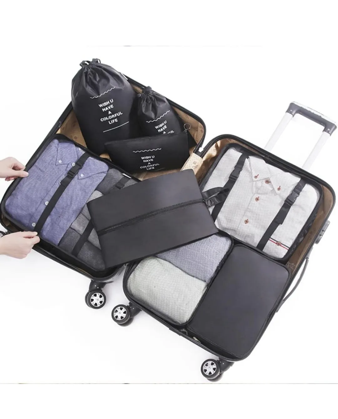 BNIB 9-Piece Black Packing Cube Set image indicator(6)