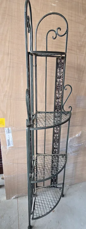 Plant stand or Corner shelf unit, metal, three tiers image indicator(2)