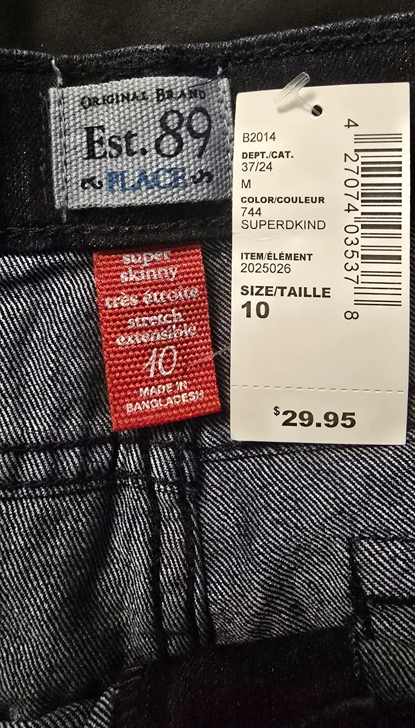 NEW! Girls Super Skinny Children's Place Jeans - Size 10 image indicator(4)