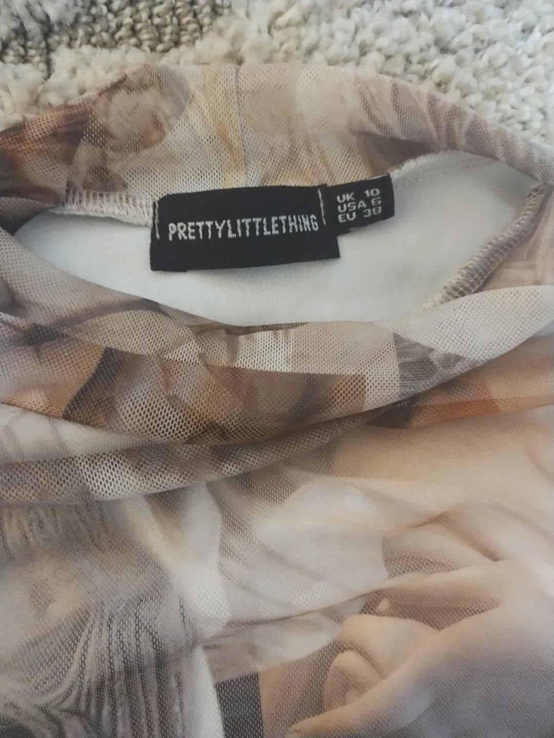 PrettyLittleThing Sheer Mini Dress Size 6 image indicator(4)