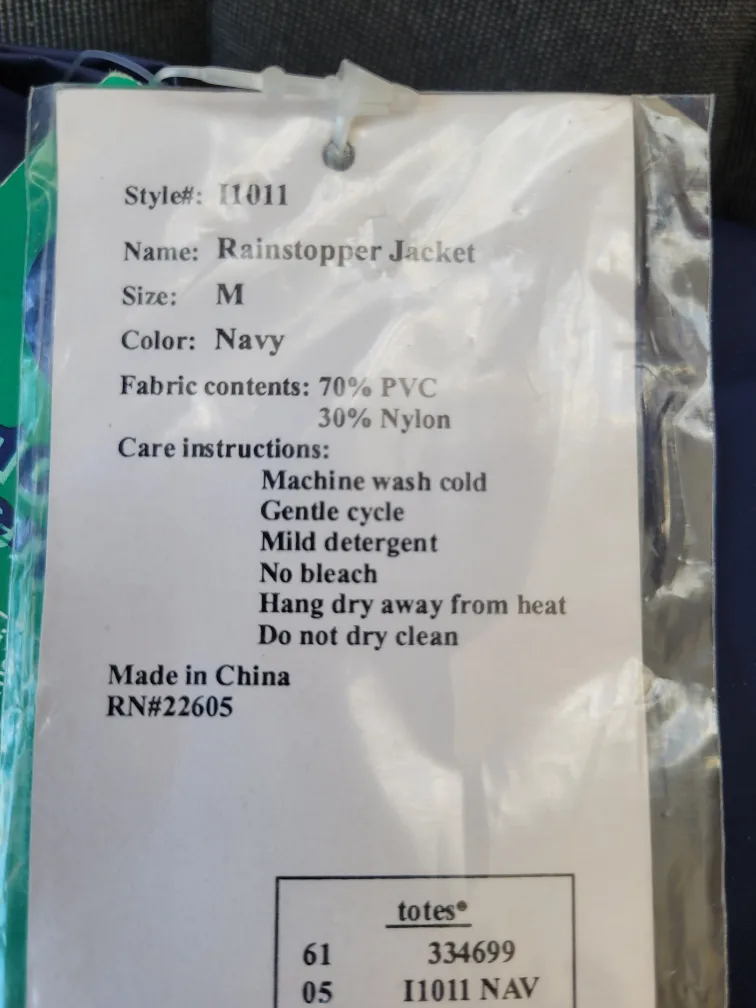 Totes Rainstopper Jacket and Pants Set - Size Medium - Navy Blue image indicator(4)