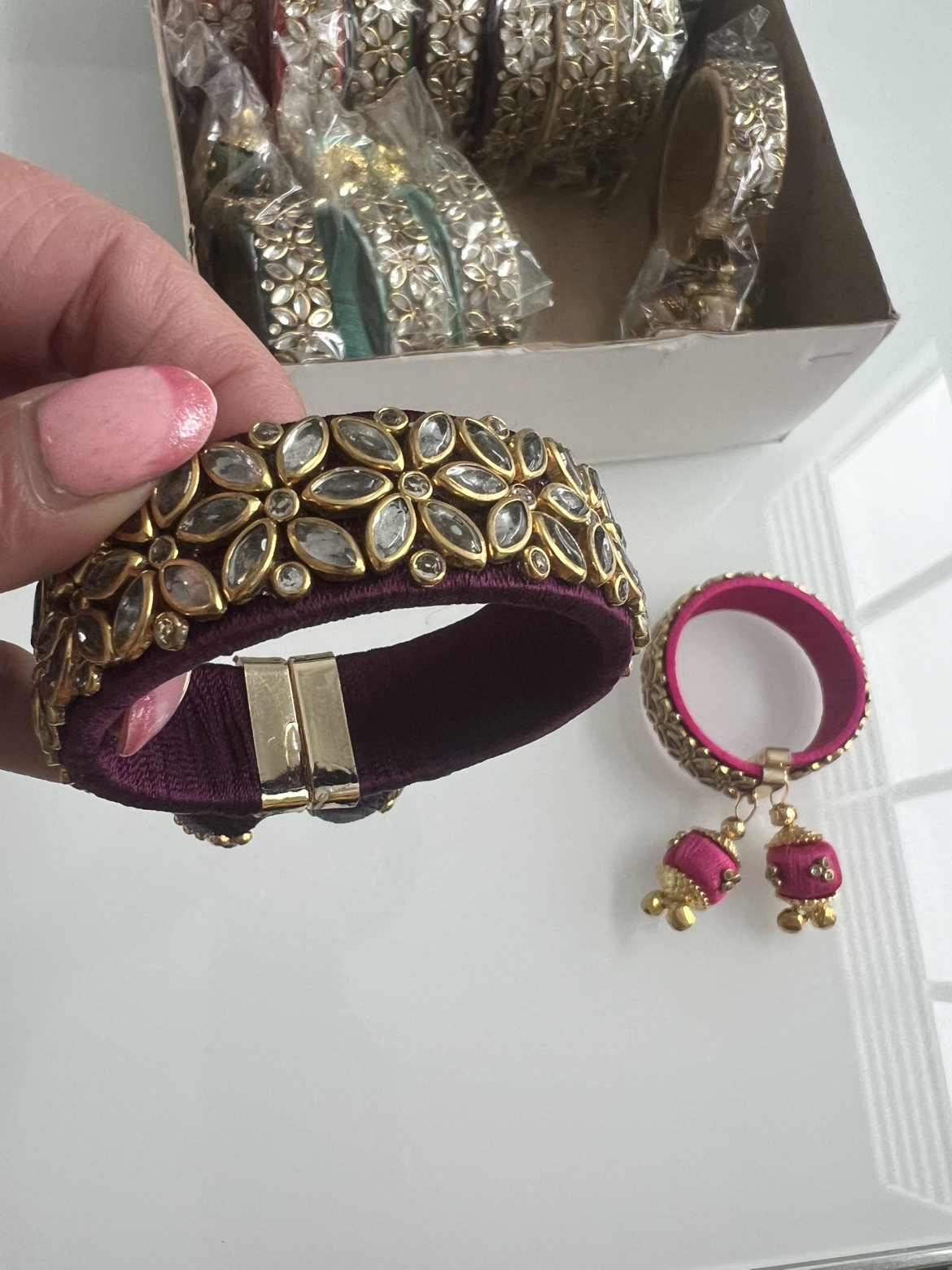 Ethnic Bangles with Kundan and Stonework - photo 3